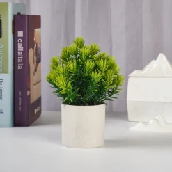 DOWNYPAWS - Plantes vertes artificielles en pot fleurs artificielles bleu et blanc