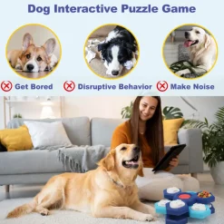 DOWNYPAWS - Plateau tournant d'alimentation à 3 niveaux, jouet d'alimentation pour chien