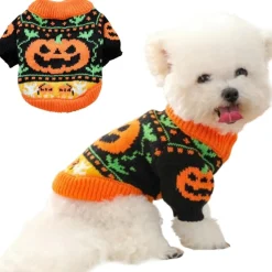 DOWNYPAWS - Pull d'halloween pour chiot,citrouille effrayante