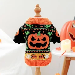 DOWNYPAWS - Pull d'halloween pour chiot,citrouille effrayante