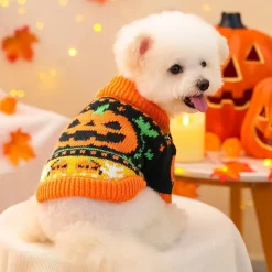 DOWNYPAWS - Pull d'halloween pour chiot,citrouille effrayante