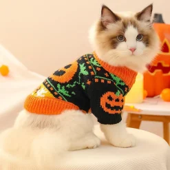 DOWNYPAWS - Pull d'halloween pour chiot,citrouille effrayante