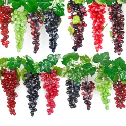 DOWNYPAWS - Raisins artificiels très réalistes 24 rouges * 3