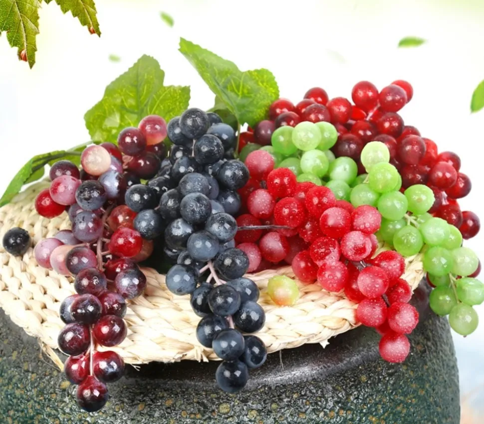 DOWNYPAWS - Raisins artificiels très réalistes 24 pièces vertes * 3