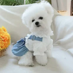 DOWNYPAWS - Robe pour animaux de compagnie avec volants en nœud