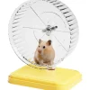 DOWNYPAWS - Roue d'exercice pour hamster diamètre 12cm-avec support jaune