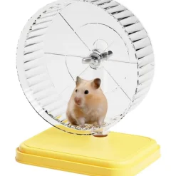 DOWNYPAWS - Roue d'exercice pour hamster diamètre 12cm-avec support jaune