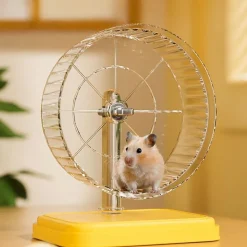 DOWNYPAWS - Roue d'exercice pour hamster diamètre 12cm-avec support jaune