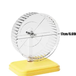 DOWNYPAWS - Roue d'exercice pour hamster diamètre 12cm-avec support jaune