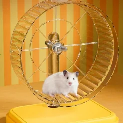 DOWNYPAWS - Roue d'exercice pour hamster diamètre 12cm-avec support jaune