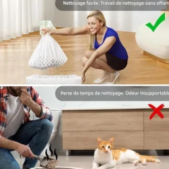 DOWNYPAWS - Sac à corde litière pour chat paquet de 14