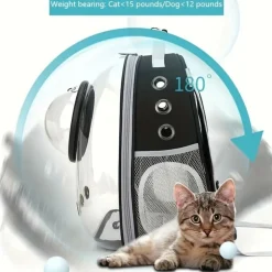 DOWNYPAWS - Sac à dos transparent et respirant pour chat