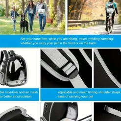 DOWNYPAWS - Sac à dos transparent et respirant pour chat