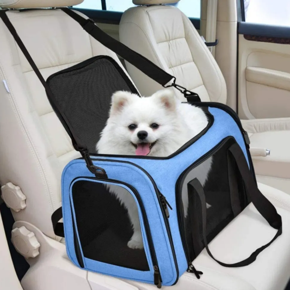 DOWNYPAWS - Sac de transport pour chat, portable et pliable bleu taille s downypaws