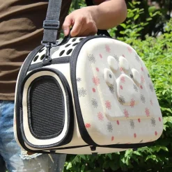 DOWNYPAWS - Sac pour chat-sac de transport pliable pour chat et chien-champagne-42*33*28.5cm