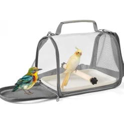 DOWNYPAWS - Sac transport oiseau avec bâton et plateau