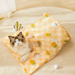 DOWNYPAWS - Sac tunnel pourchatsavec balle jouet