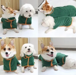 DOWNYPAWS - Serviette de bain en microfibre absorbante pour chiens peignoir de séchage convient pour 7 à 14 kg