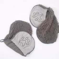 DOWNYPAWS - Serviette de bain en microfibre chenille écologique - séchage rapide et absorbante pour chats et chiens