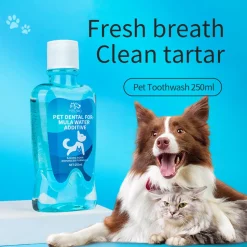 DOWNYPAWS - Solution de nettoyage buccal pour chiens et chats - 250 ml - protège les dents