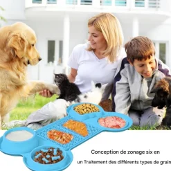 DOWNYPAWS - Tapis à lécher pour chiens bleu