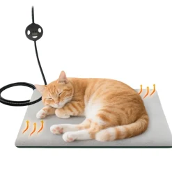 DOWNYPAWS - Tapis chauffant pour chat et chien - 40 x 29 cm - avec contrôle de température et minuterie - adapté à l'extérieur