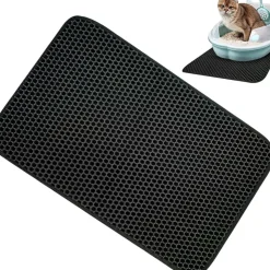DOWNYPAWS - Tapis de litière pour chat noir 40*50cm