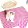 DOWNYPAWS - Tapis de litière anti-déversement pour chat rose 45*60cm