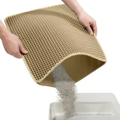 DOWNYPAWS - Tapis de litière pour chat kaki 45*60cm