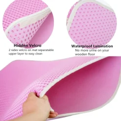 DOWNYPAWS - Tapis de litière anti-déversement pour chat rose 40*50cm