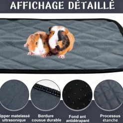 DOWNYPAWS - Tapis de pipi - 4 pièces 30 x 30 cm absorbant antidérapant lavable réutilisable
