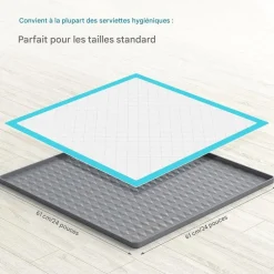 DOWNYPAWS - Tapis d'entraînement en silicone pour chiens et chats - 61 x 61 cm - anti - éclaboussures - livré avec quatre clips