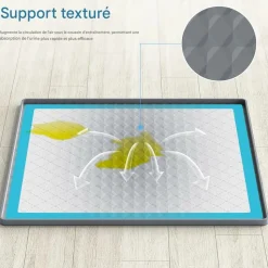 DOWNYPAWS - Tapis d'entraînement en silicone pour chiens et chats - 61 x 61 cm - anti - éclaboussures - livré avec quatre clips