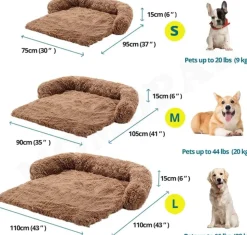DOWNYPAWS - Tapis pour lit de chien en peluche, universel pour toutes saisons kaki 115*95*15cm