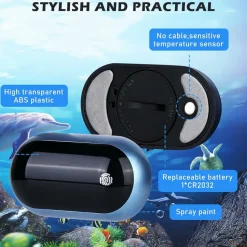 DOWNYPAWS - Thermomètre aquarium led tactile - grand écran