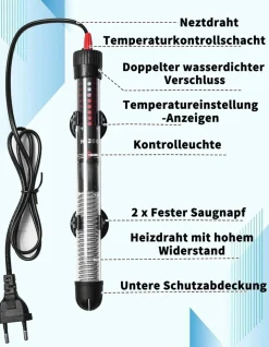 DOWNYPAWS - Thermoplongeur 100w pour aquarium - jusqu'à 120l