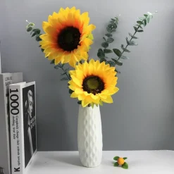 DOWNYPAWS - Tournesol artificiel double tête + vase