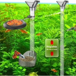 DOWNYPAWS - Tube d'alimentation double niveau pour aquarium