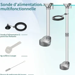 DOWNYPAWS - Tube d'alimentation double niveau pour aquarium