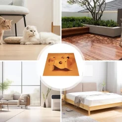 DOWNYPAWS - Tunnel pliable pour chat tapis d'entraînement--carré brun rougeâtre-120*90cm