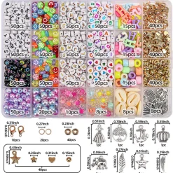 DOWNYPAWS - Une boîte de perles colorées pour la fabrication de bijoux