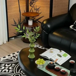 DOWNYPAWS - Vase décoratif en céramique en forme de bambou vert