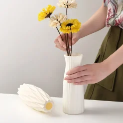 DOWNYPAWS - Vase en plastique pour arrangement de fleurs en style nordique - décoration de maison et de table vase en plastique anti-chute