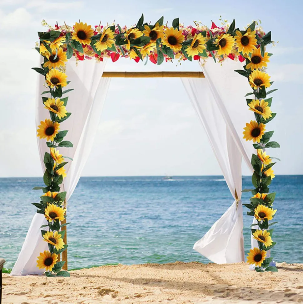 DOWNYPAWS - Vigne de tournesol artificielle, 10 fleurs de tournesol 2 pièces