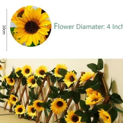 DOWNYPAWS - Vigne de tournesol artificielle, 10 fleurs de tournesol 2 pièces