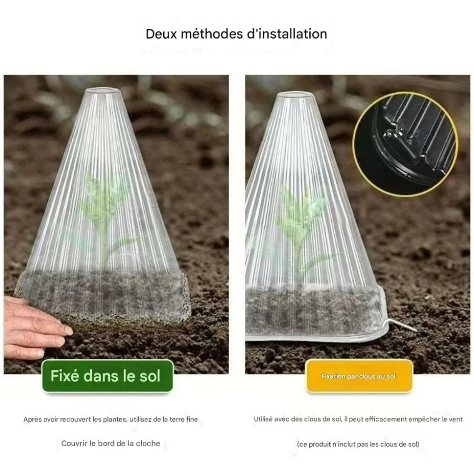DTOPBUYAGE - 50 pièces de cloches pour plantes de jardin vert dtopbuyage