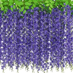 DTOPBUYAGE - Bande de wisteria artificielle pour décoration de mariage violet 2 pièces dtopbuyage