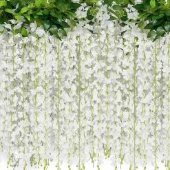 DTOPBUYAGE - Bande de wisteria artificielle pour décoration de mariage blanc 2 pièces dtopbuyage