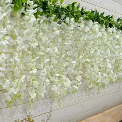 DTOPBUYAGE - Bande de wisteria artificielle pour décoration de mariage blanc 2 pièces dtopbuyage