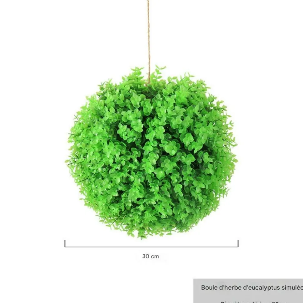 DTOPBUYAGE - Boule de plante artificielle d'eucalyptus pour la décoration du plafond intérieur 30c 2pcs dtopbuyage